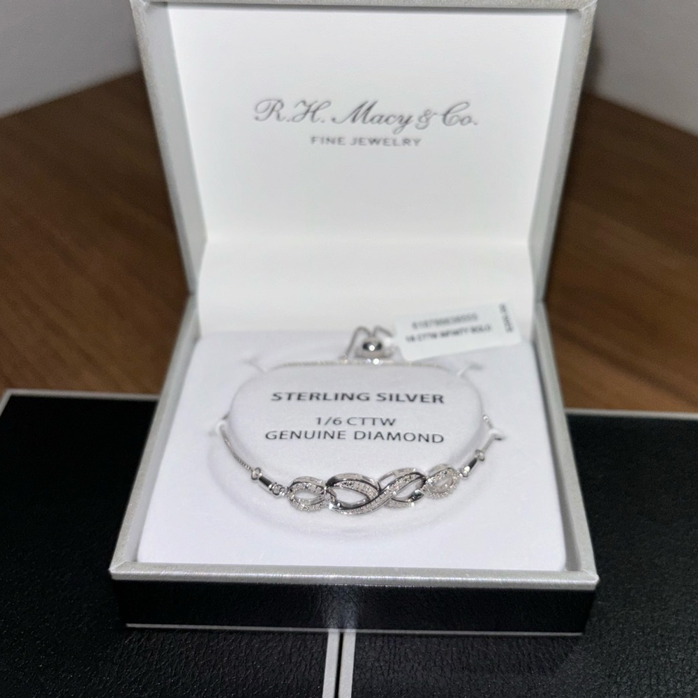 Sterling silver diamond bracelet